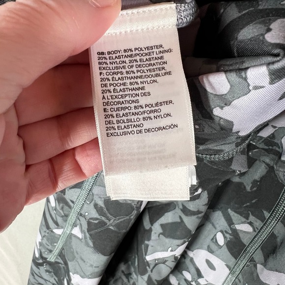 North Face Printed Motivation Hi-Rise 7/8 Pocket Leggings Women's Larg Camo Grey - Picture 8 of 10